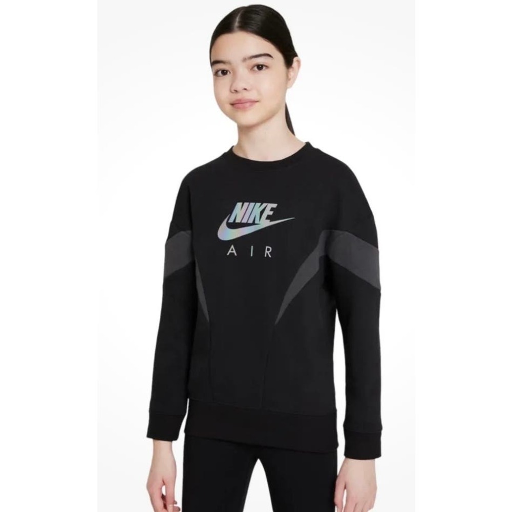 Nike Big Kids Size Small Black Nike Air Sweatshirt Colorful Reflective Logo‌‌